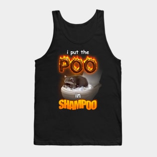 I Put the Poo in Shampoo - raccoon word art Tank Top